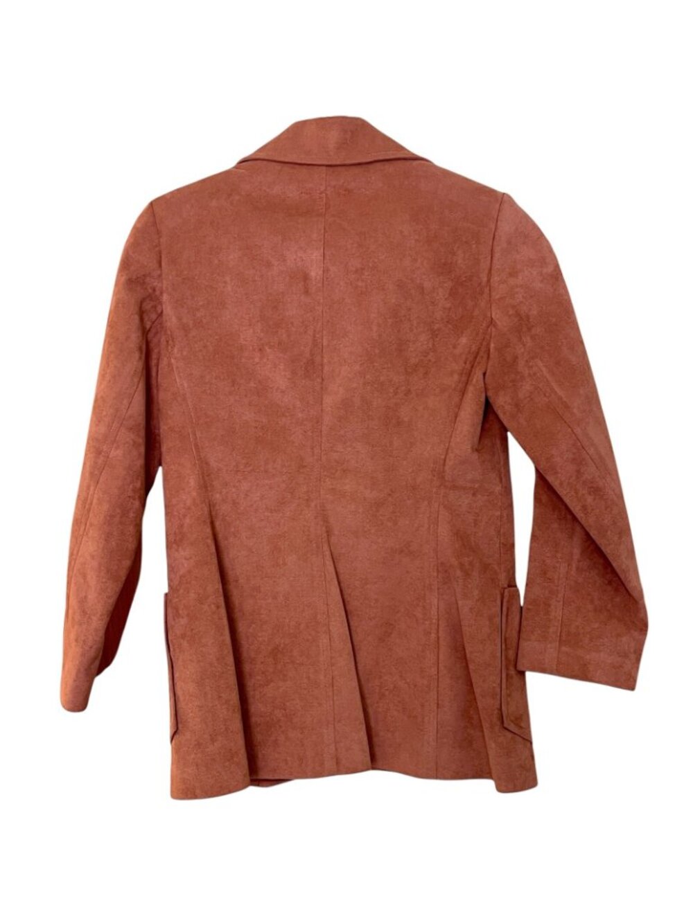 Vegan Faux Suede Skirt Suit Women Size 4 VTG 70s Rose Mauve by Novis Denne - Picture 3 of 12
